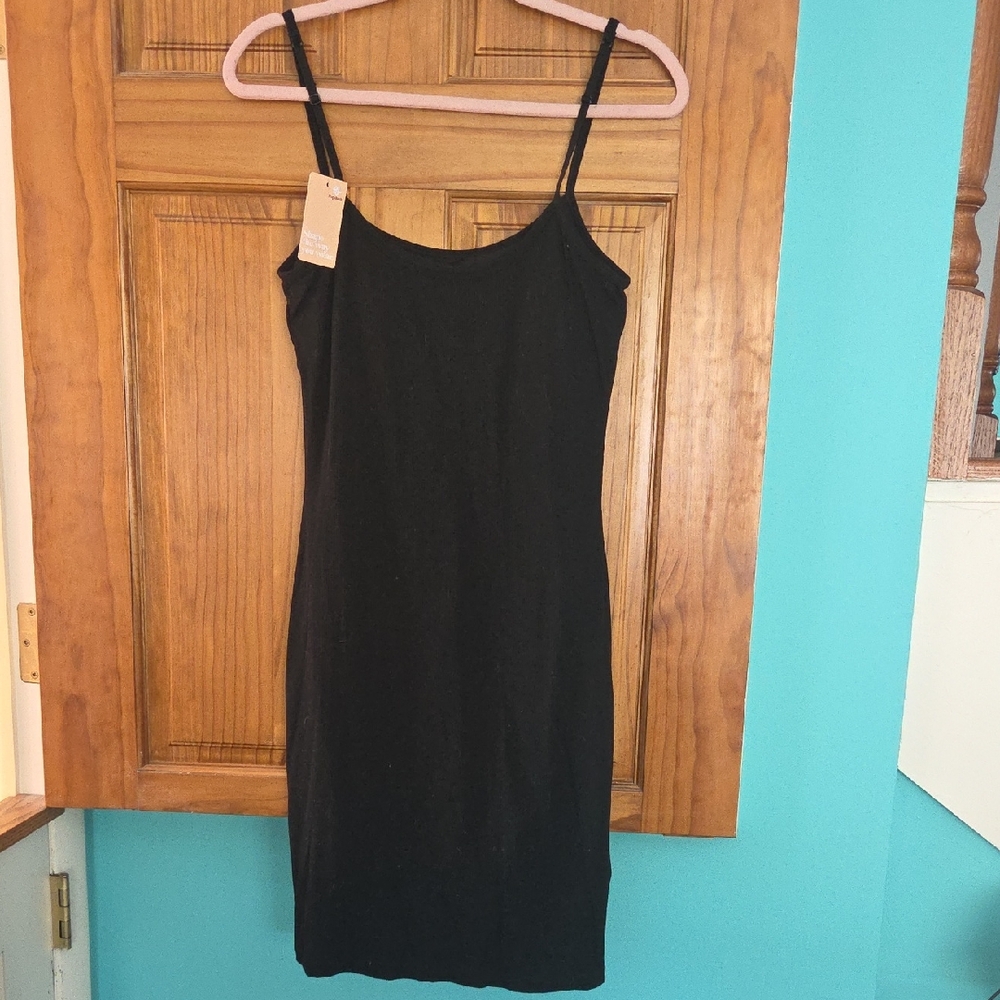 NWT POPILUSH Elegant Black Spaghetti Strap Mini Dress
